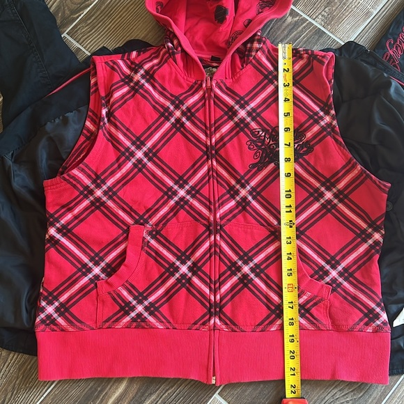 Harley Davidson black zip up jacket with removable hooded vest size 1w - Picture 12 of 12